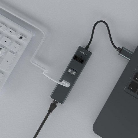 SAVIO AK-58 3-PORTOWY HUB USB-A Z ADAPTEREM RJ-45 - Galeria zdjęcie 8