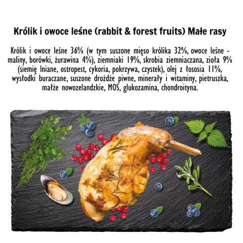 PAKA ZWIERZAKA Królik z owocami leśnymi S - sucha karma dla psa - 9kg - Galeria zdjęcie 2