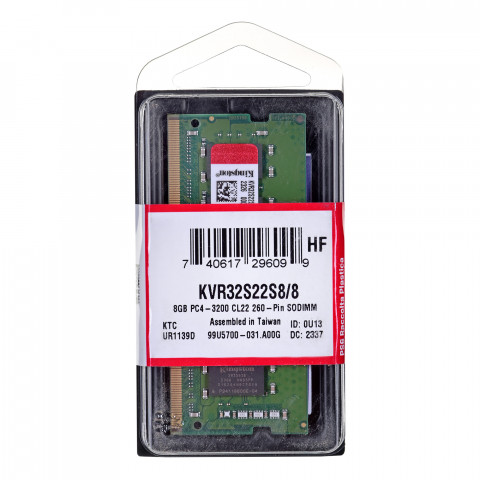 KINGSTON DDR4 8GB 3200MHz KVR32S22S8/8 1Rx8 SODIMM - Galeria zdjęcie 1