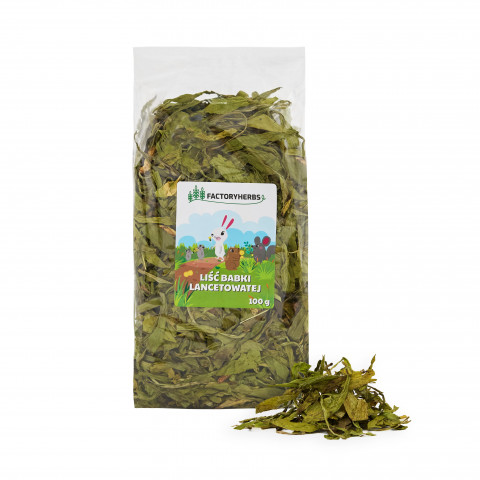 FACTORY HERBS Liść babki lancetowatej - przysmak dla gryzoni i królika - 100g - Galeria zdjęcie 1