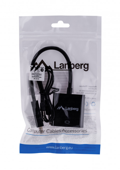 Lanberg adapter hdmi-a(m)->vga(f) + audio na kablu ad-0017-bk - Galeria zdjęcie 5