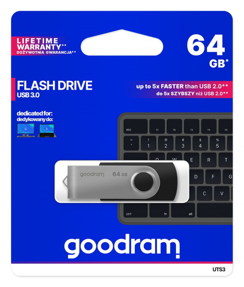 Pendrive Goodram 64GB USB 3.0 UTS Czarny - Galeria zdjęcie 5