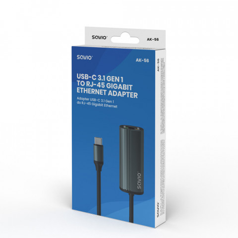 SAVIO AK-56 ADAPTER USB-C 3.1 GEN 1 DO RJ-45 - Galeria zdjęcie 3