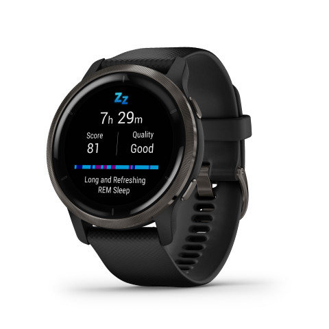 Zegarek Garmin Venu 2 (45 mm) Slate Stainless Steel Bezel / Black Case / Silicone Band - Galeria zdjęcie 5