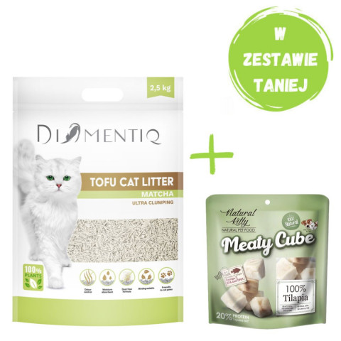 DIAMENTIQ Tofu Matcha Ultra clumping - żwirek roślinny - 2,5kg + GRATIS! - Galeria zdjęcie 1
