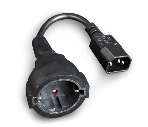 Gembird adapter zasilania IEC320 C14 -> SCHUKO (F) na kablu 15 cm - Galeria zdjęcie 3