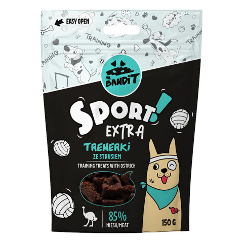 VetExpert Mr.Bandit SPORT EXTRA Trenerki ze strusiem - Przysmak dla psów - 150g - Galeria zdjęcie 1