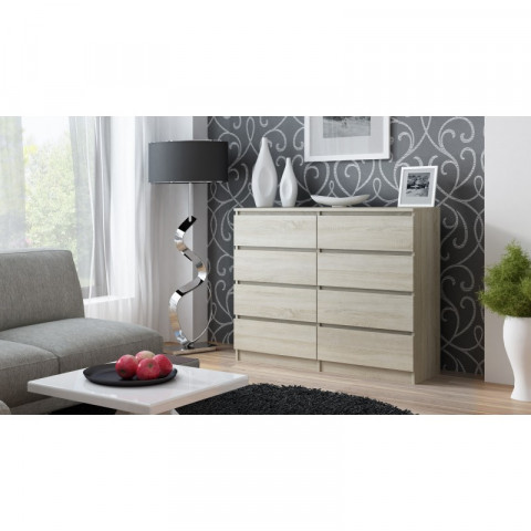M8 MALWA KOMODA 120CM 8 SZUFLAD SONOMA - Galeria zdjęcie 2