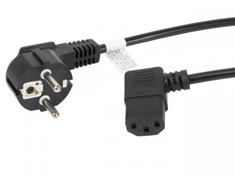 Lanberg kabel zasilający vde 90" cee 7/7->c13 1.8m ca-c13c-12cc-0018-bk - Galeria zdjęcie 1