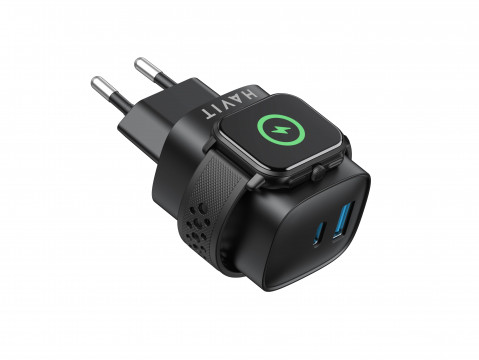 Havit UC132 EU - dwuportowa ładowarka GaN 22 W z opcją ładownia bezprzewodowego, czarna - Galeria zdjęcie 4
