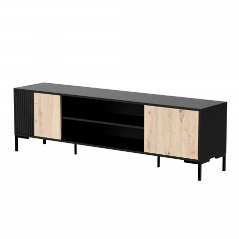 Szafka RTV MERCI 180x40x53,5 czarny/dąb artisan - Galeria zdjęcie 1