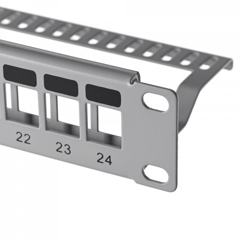 LANBERG PATCH PANEL PUSTY 19" 24PORT 1U SZARY - Galeria zdjęcie 3