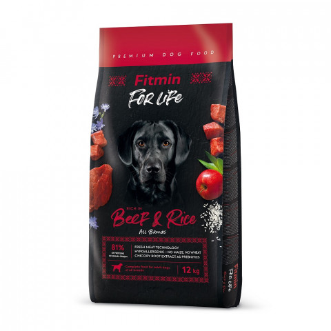 FITMIN Dog for life Beef & Rice - sucha karma dla psa - 12 kg - Galeria zdjęcie 1