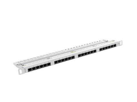 LANBERG PATCH PANEL 24 PORT 0.5U KAT.6 UTP SZARY - Galeria zdjęcie 2