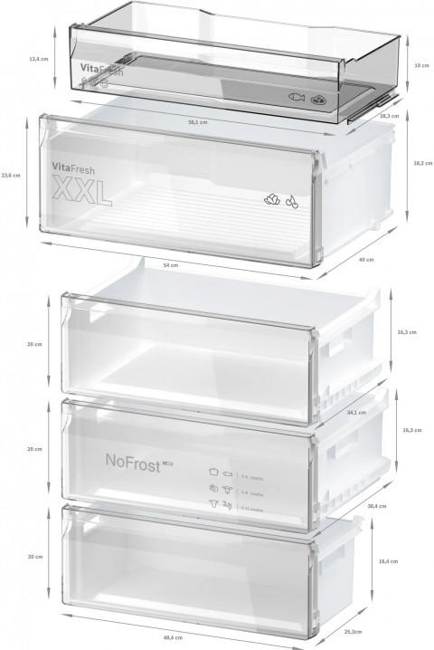 Lodówka BOSCH Serie 4 KGN492IDF No Frost MiltiAirflow203cm - Galeria zdjęcie 6
