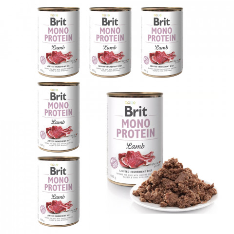 BRIT Mono Protein Lamb - mokra karma dla psa - 6 x 400 g - Galeria zdjęcie 1