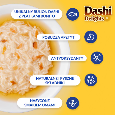 INABA Dashi Delights Kurczak z tuńczykiem i przegrzebkami w bulionie - przysmak dla kota - 70 g - Galeria zdjęcie 4
