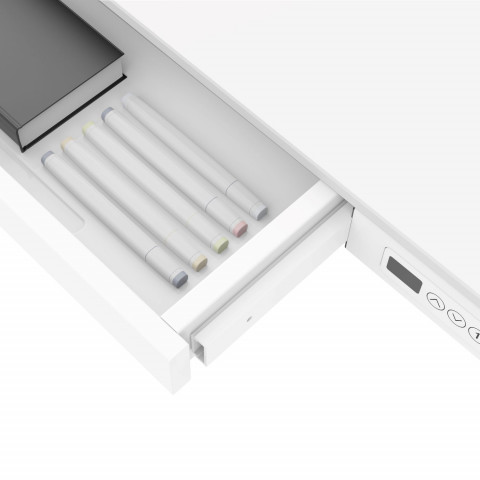 Biurko ACTIVEJET z elektryczną regulacją wysokości 140x70 ET119W-C biały - Galeria zdjęcie 10