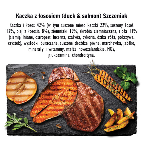 PAKA ZWIERZAKA Szczenięta Kaczka z łososiem S - sucha karma dla psa - 9kg - Galeria zdjęcie 2