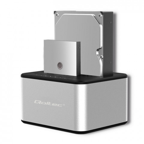 QOLTEC STACJA DOKUJĄCA DYSKÓW 2XHDD/SSD | USB 3.0 - Galeria zdjęcie 1