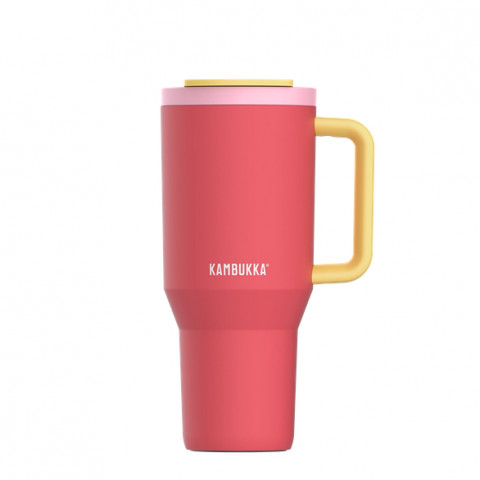 Kubek termiczny z teleskopową słomką Kambukka Rio Tumbler 950ml Pink Papaya - Galeria zdjęcie 2