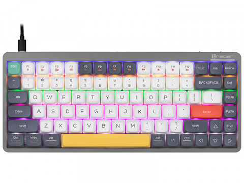 TRACER KLAWIATURA FINA 84 GREY OUTEMU RED SWITCH - Galeria zdjęcie 4