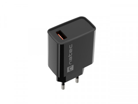 NATEC ŁADOWARKA SIECIOWA RIBERA USB-A 18W CZARNA - Galeria zdjęcie 2