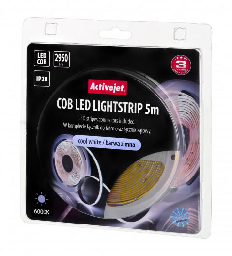 Taśma LED COB 5m barwa zimna IP20 - Galeria zdjęcie 7