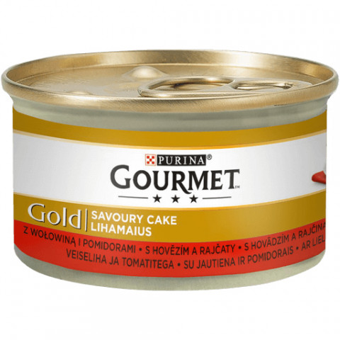 GOURMET GOLD Savoury Cake wołowina z pomidorami - mokra karma dla kota - 72x85 g - Galeria zdjęcie 2