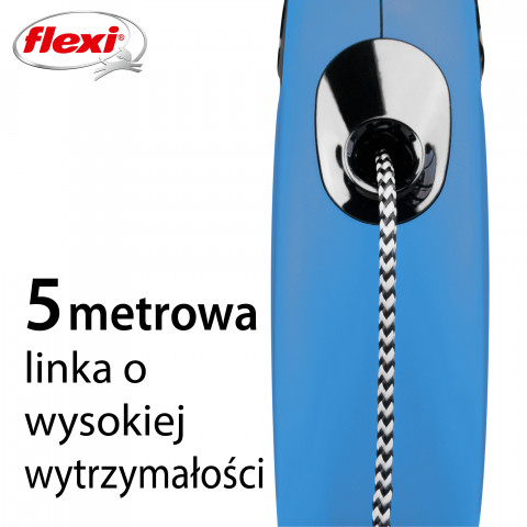 FLEXI New Classic S niebieska - automatyczna smycz dla psa - 5m - Galeria zdjęcie 4