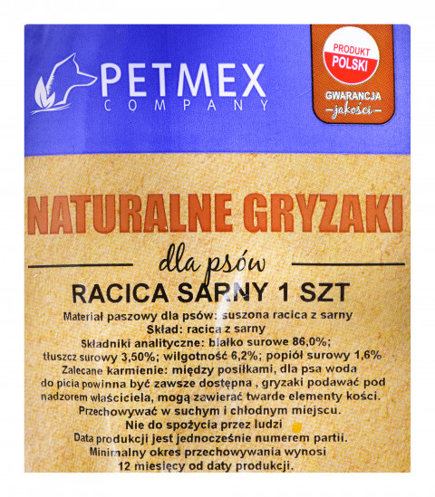 Gryzak dla psów PETMEX Racica Sarny 1szt - Galeria zdjęcie 3