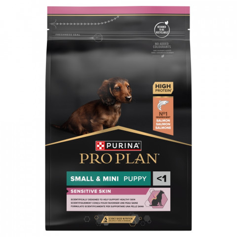 PURINA Pro Plan Sensitive Skin Small & Mini Puppy Łosoś - sucha karma dla psa - 3kg - Galeria zdjęcie 1