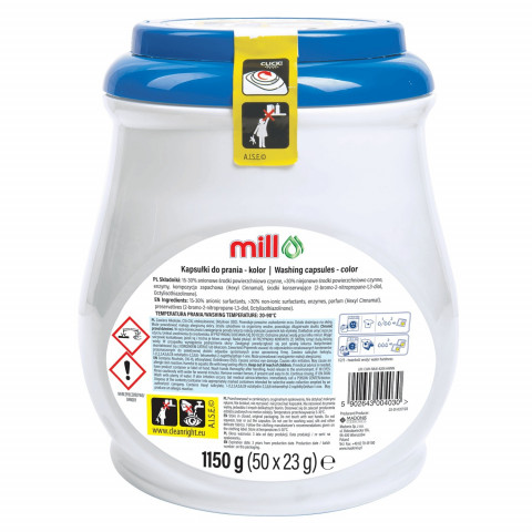 MILL PROFFESIONAL Duo Caps kapsułki do prania kolorowych ubrań Color 50 szt. - Galeria zdjęcie 2