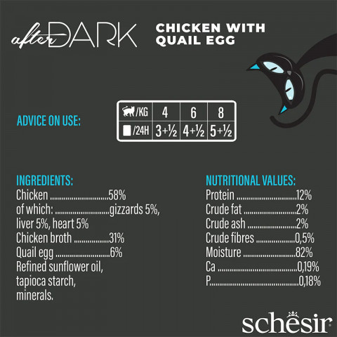 SCHESIR AFTER DARK FILLETS Kurczak z QUAIL EGG 80g - Galeria zdjęcie 4