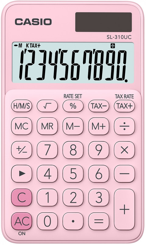 CASIO KALKULATOR KIESZONKOWY SL-310UC PK RÓŻOWY, 10 CYFROWY WYŚWIETLACZ - Galeria zdjęcie 1