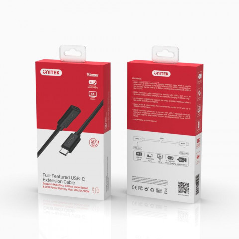 UNITEK PRZEDŁUŻACZ USB-C 10GBPS 4K 60HZ PD 20V/5A - Galeria zdjęcie 4