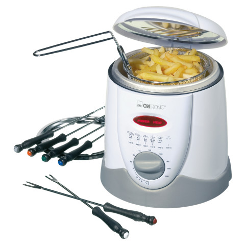 Frytownica Clatronic FFR 2916 z fondue (1l 840W biało-szara) - Galeria zdjęcie 2