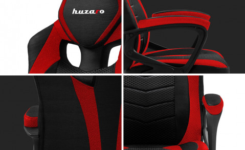 Fotel gamingowy Huzaro FORCE 2.5 Red Mesh - Galeria zdjęcie 14