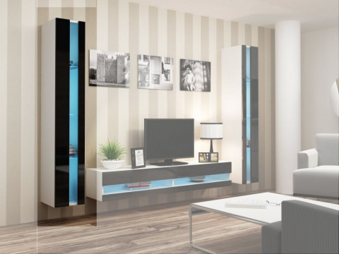 Regał VIGO NEW 180/40/30 biały/czarny połysk - Galeria zdjęcie 2