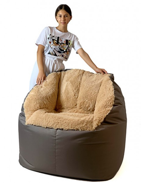 Pufa worek sako FLUFFY brąz XXL 140x90 - Galeria zdjęcie 3