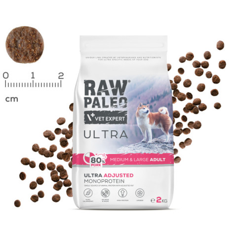 RAW PALEO Ultra Pork Medium & Large Adult - sucha karma dla psa - 10kg - Galeria zdjęcie 2