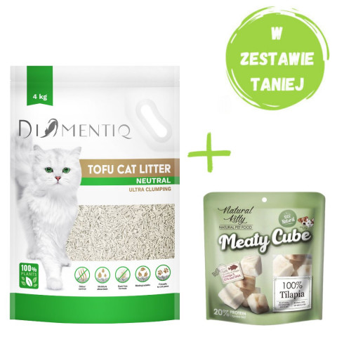DIAMENTIQ Tofu Neutral Ultra clumping - żwirek roślinny - 4kg + GRATIS! - Galeria zdjęcie 1