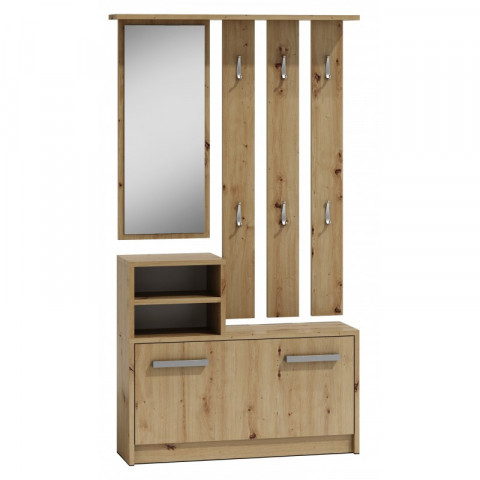 GARDEROBA-SZAFKA, LUSTRO, WIESZAK DĄB ARTISAN - Galeria zdjęcie 1