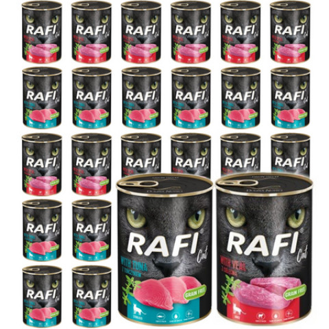 DOLINA NOTECI Rafi Cat Adult Mix 2 Smaków - mokra karma dla kota - 24x400g - Galeria zdjęcie 1