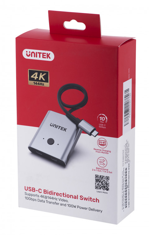 UNITEK PRZEŁĄCZNIK USB-C 4K 144HZ, DWUKIERUNKOWY - Galeria zdjęcie 4