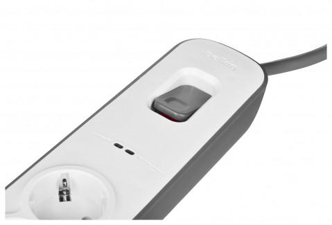 Listwa zasilająca Belkin Power Surge 4-PORT + 2xUSB-A 2m Grey/White Schuko - Galeria zdjęcie 5