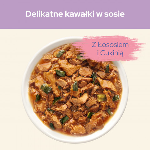 PURINA CAT CHOW Sensitive z łososiem i cukinią w sosie - mokra karma dla kota - 24x85 g - Galeria zdjęcie 12