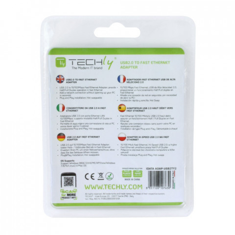 TECHLY KARTA SIECIOWA ADAPTER USB-A 2.0 NA RJ45 10 - Galeria zdjęcie 4