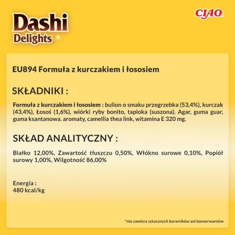 INABA CAT Dashi Delights Delicate Flakes Chicken with Salmon - przysmak dla kota - 4x40g + GRATIS - Galeria zdjęcie 13