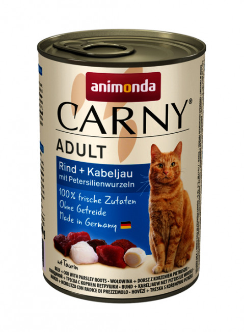 ANIMONDA Carny Adult Wołowina z dorszem i pietruszką - mokra karma dla kota - 400g - Galeria zdjęcie 1